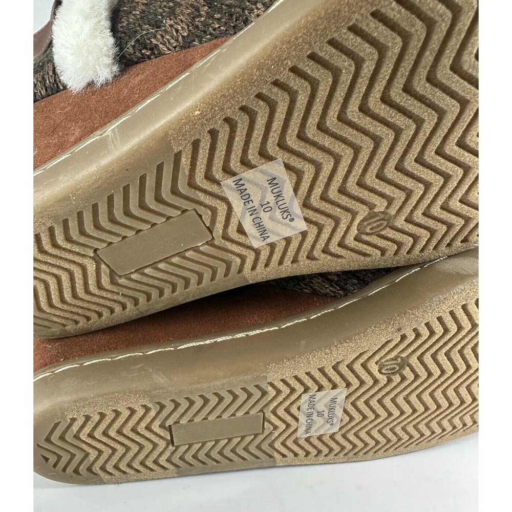 New Muk Luks Anne Marie Wedge Boots Brown Marl Ankle Buckle Shoes Faux Fur Sz 10 - Picture 10 of 13